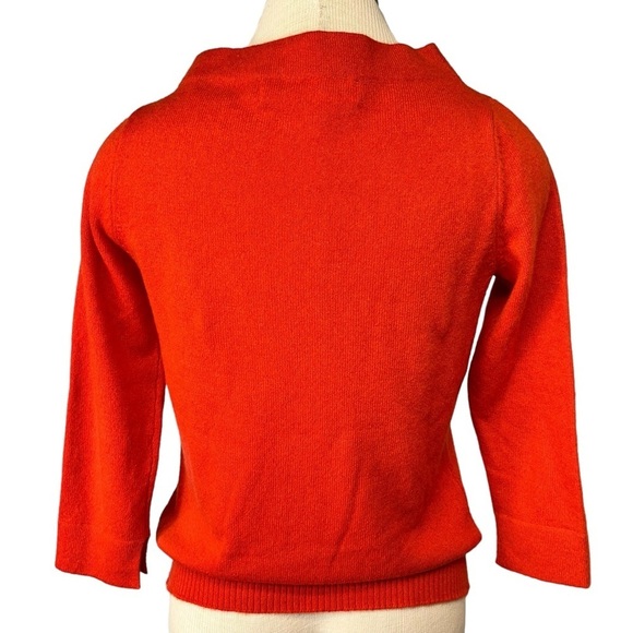 Anthropologie Sparrow Cashmere Funnel Mock Neck Sweater Jumper Women S in Orange - Picture 3 of 8